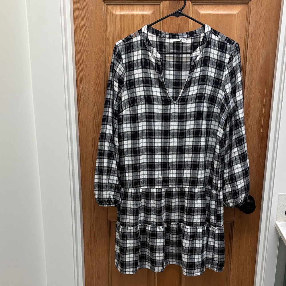 Black and White Plaid Dress